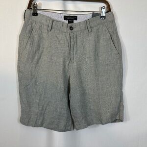The Men's Store Men's Gray Linen Micro-Houndstooth Shorts Size 30W NWT